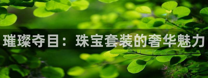 众联别墅g座上腾娱乐有限公司：璀璨夺目：珠宝套装的奢华魅力
